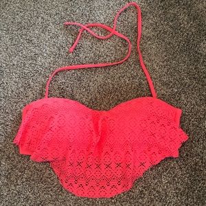 Swim top with design overlay